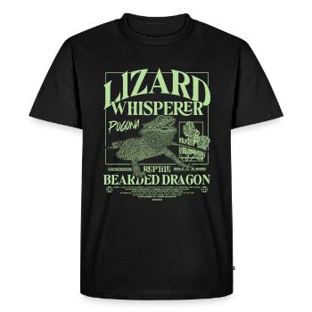 Dragons barbus, Dragons barbus, Lézard chuchotant à l’oreille - T-shirt Premium bio Homme - noir - Devant - Nico (187cm)