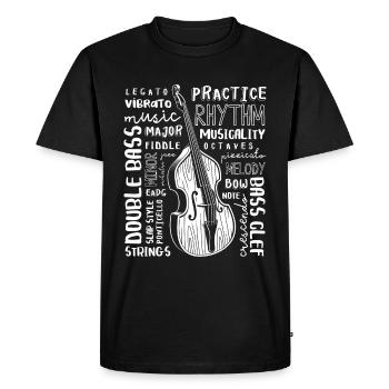 Typographie cadeau contrebasse contrebasse - T-shirt Premium bio Homme - noir - Devant - Nico (187cm)