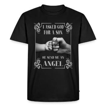 Père Fils Bébé Enfant Design - T-shirt Premium bio Homme - noir - Devant - Nico (187cm)