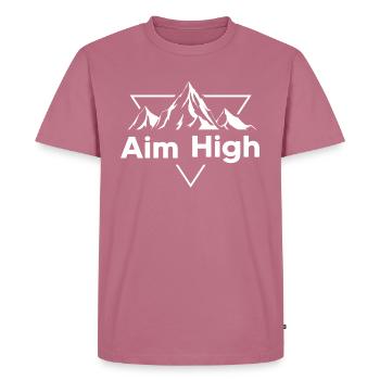 Alpinist alpin Bergwandern Berge Alm Berghütte - Männer Premium Bio T-Shirt - Mauve - Vorne - Nico (187cm)