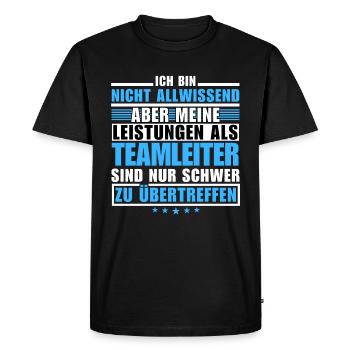 Des performances inégalées en tant que chef d’équipe - T-shirt Premium bio Homme - noir - Devant - Nico (187cm)