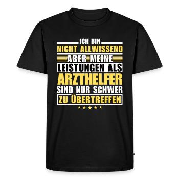 Des performances inégalées en tant qu’adjoint au médecin - T-shirt Premium bio Homme - noir - Devant - Nico (187cm)