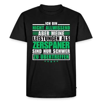 Unsurpassed performance as a machinist - Men's Premium Organic T-Shirt - black - Front - Nico (187cm)