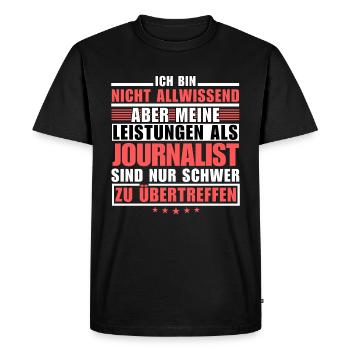 Des performances inégalées en tant que journaliste - T-shirt Premium bio Homme - noir - Devant - Nico (187cm)