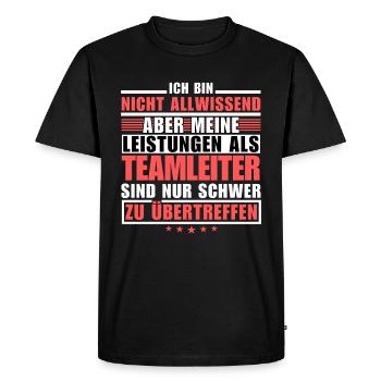 Des performances inégalées en tant que chef d’équipe - T-shirt Premium bio Homme - noir - Devant - Nico (187cm)