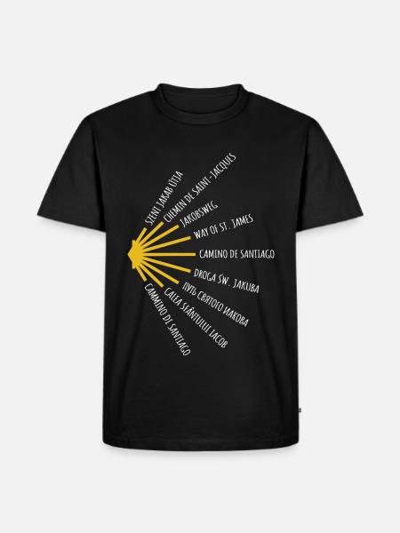 De Camino de Santiago heeft vele talen - Camino - Bedevaart - Mannen Premium Bio T-shirt - zwart