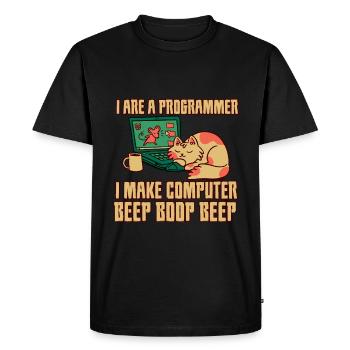 I Are A Programmer I Make Computer Beep Boop Beep - Men's Premium Organic T-Shirt - black - Front - Nico (187cm)