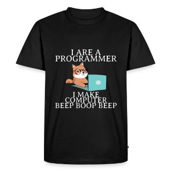 I Are A Programmer I Make Computer Beep Boop Beep4 - Men's Premium Organic T-Shirt - black - Front - Nico (187cm)