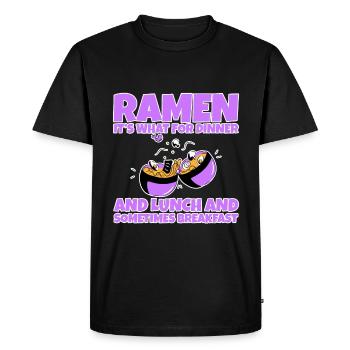 Ramen, pour le dîner et le déjeuner et le petit-déjeuner 2 - T-shirt Premium bio Homme - noir - Devant - Nico (187cm)