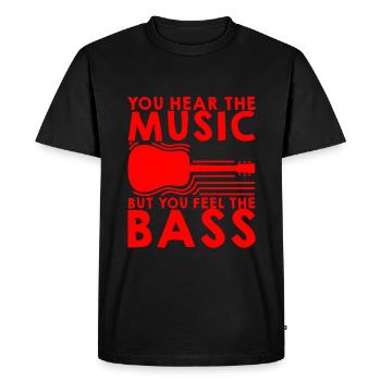 You hear the music but you feel the bass 2 - Men's Premium Organic T-Shirt - black - Front - Nico (187cm)