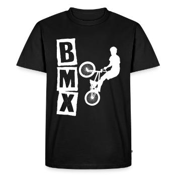 bmx race bike cyclist rider trick - Men's Premium Organic T-Shirt - black - Front - Nico (187cm)