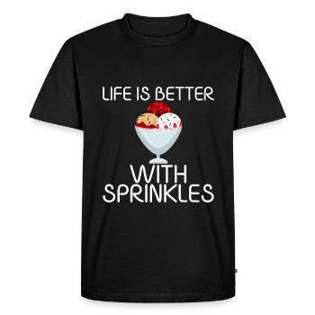 La vie est meilleure avec des saupoudrages 14 - T-shirt Premium bio Homme - noir - Devant - Nico (187cm)