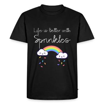 La vie est meilleure avec des saupoudrages 11 - T-shirt Premium bio Homme - noir - Devant - Nico (187cm)