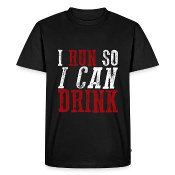 I Run So I Can Drink 3 - Men's Premium Organic T-Shirt - black - Front - Nico (187cm)