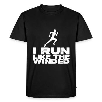 I Run Like The Winded 2 - Men's Premium Organic T-Shirt - black - Front - Nico (187cm)