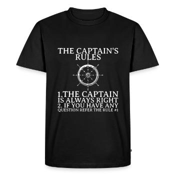 The Captain's Rules, The Captain Is Always Right 1 - Men's Premium Organic T-Shirt - black - Front - Nico (187cm)