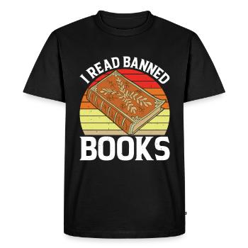 J’ai lu des livres interdits 38 - T-shirt Premium bio Homme - noir - Devant - Nico (187cm)