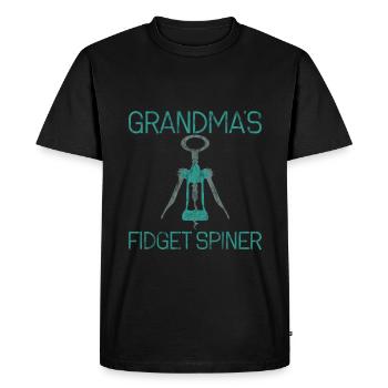 Grandma's Fidget Spinner 3 - Men's Premium Organic T-Shirt - black - Front - Nico (187cm)