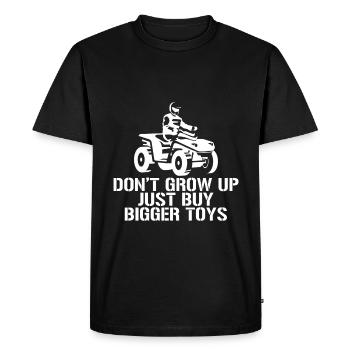 Ne grandissez pas, achetez simplement des jouets plus gros - T-shirt Premium bio Homme - noir - Devant - Nico (187cm)