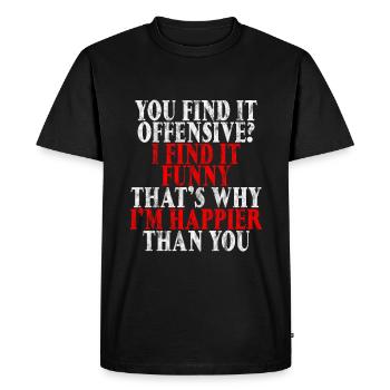 You Find It Offensive, I Find It Funny 3 - Men's Premium Organic T-Shirt - black - Front - Nico (187cm)