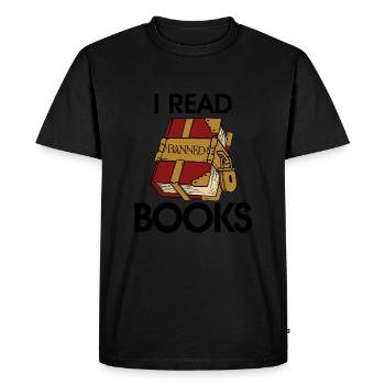 I Read Banned Books 51 - Men's Premium Organic T-Shirt - black - Front - Nico (187cm)