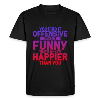 You Find It Offensive, I Find It Funny 4 - Men's Premium Organic T-Shirt - black - Front - Nico (187cm)