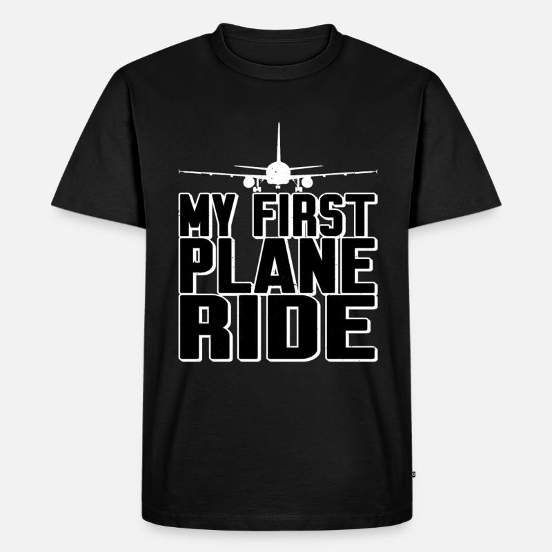 My First Plane Ride 40 - Männer Premium Bio T-Shirt - Schwarz
