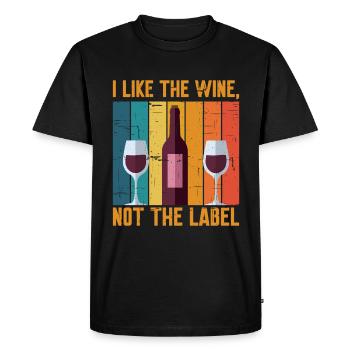 J’aime le vin, pas l’étiquette 15 - T-shirt Premium bio Homme - noir - Devant - Nico (187cm)