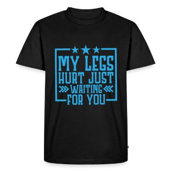 J’ai mal aux jambes juste en t’attendant 8 - T-shirt Premium bio Homme - noir - Devant - Nico (187cm)