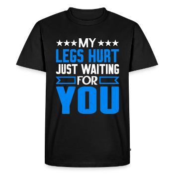 J’ai mal aux jambes juste en t’attendant 7 - T-shirt Premium bio Homme - noir - Devant - Nico (187cm)