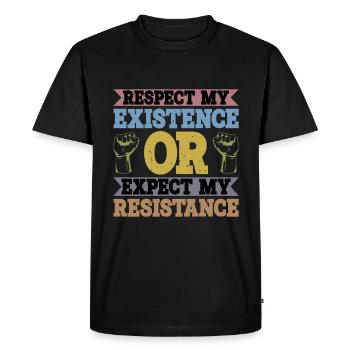 Respectez mon existence ou attendez-vous à ma résistance 8 - T-shirt Premium bio Homme - noir - Devant - Nico (187cm)