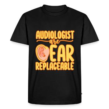 Les audiologistes remplacent l’oreille - T-shirt Premium bio Homme - noir - Devant - Nico (187cm)