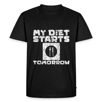 Mon régime commence demain 2 - T-shirt Premium bio Homme - noir - Devant - Nico (187cm)