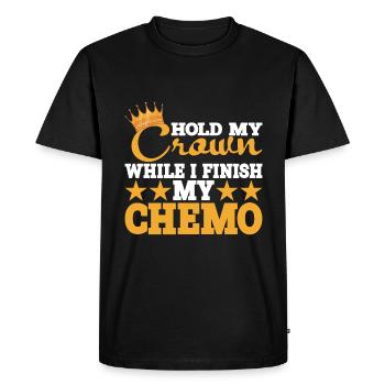 Tenez ma couronne pendant que je termine ma chimio 27 - T-shirt Premium bio Homme - noir - Devant - Nico (187cm)