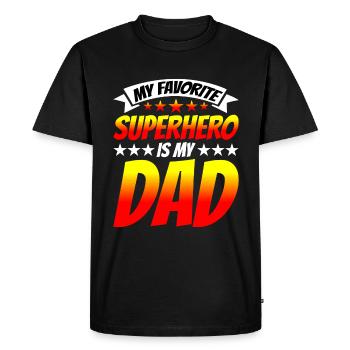Mon super-héros préféré est mon père 8 - T-shirt Premium bio Homme - noir - Devant - Nico (187cm)