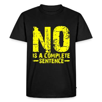 No is a complete sentence 17 - Men's Premium Organic T-Shirt - black - Front - Nico (187cm)