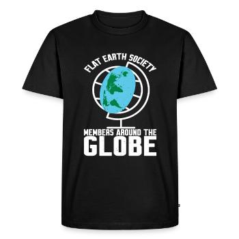 Flat Earth Society, membres du monde entier 17 - T-shirt Premium bio Homme - noir - Devant - Nico (187cm)