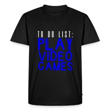Liste de choses à faire Jouer à des jeux vidéo 2 - T-shirt Premium bio Homme - noir - Devant - Nico (187cm)