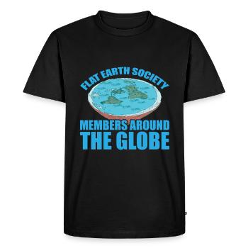 Flat Earth Society, membres du monde entier 15 - T-shirt Premium bio Homme - noir - Devant - Nico (187cm)