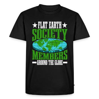 Flat Earth Society, membres du monde entier 16 - T-shirt Premium bio Homme - noir - Devant - Nico (187cm)