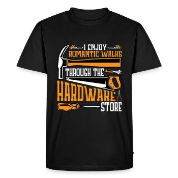 Enjoy Romantic Walks Through The Hardware Store11 - Men's Premium Organic T-Shirt - black - Front - Nico (187cm)