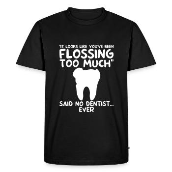 Vous avez trop passé la soie dentaire - Dit pas de dentiste 2 - T-shirt Premium bio Homme - noir - Devant - Nico (187cm)