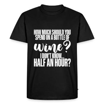 Combien devriez-vous dépenser pour une bouteille de vin? - T-shirt Premium bio Homme - noir - Devant - Nico (187cm)