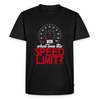 Quelle était la limite de vitesse - T-shirt Premium bio Homme - noir - Devant - Nico (187cm)