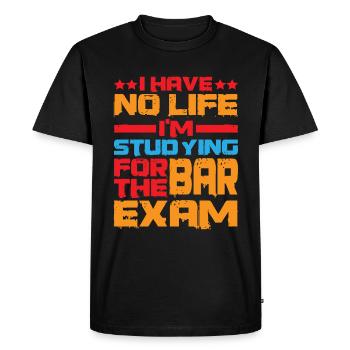 Je n’ai pas de vie que j’étudie pour l’examen du barreau - T-shirt Premium bio Homme - noir - Devant - Nico (187cm)