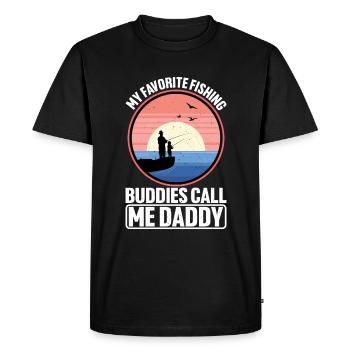 Mes copains de pêche préférés m’appellent papa 3 - T-shirt Premium bio Homme - noir - Devant - Nico (187cm)