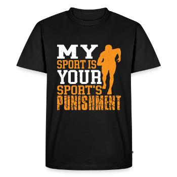 Mon sport est la punition de votre sport 3 - T-shirt Premium bio Homme - noir - Devant - Nico (187cm)
