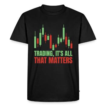 Trading, c’est tout ce qui compte 3 - T-shirt Premium bio Homme - noir - Devant - Nico (187cm)