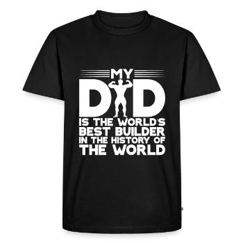 My Dad Is The World's Best Builder 1 - Men's Premium Organic T-Shirt - black - Front - Nico (187cm)