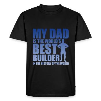 Mon père est le meilleur constructeur du monde 3 - T-shirt Premium bio Homme - noir - Devant - Nico (187cm)
